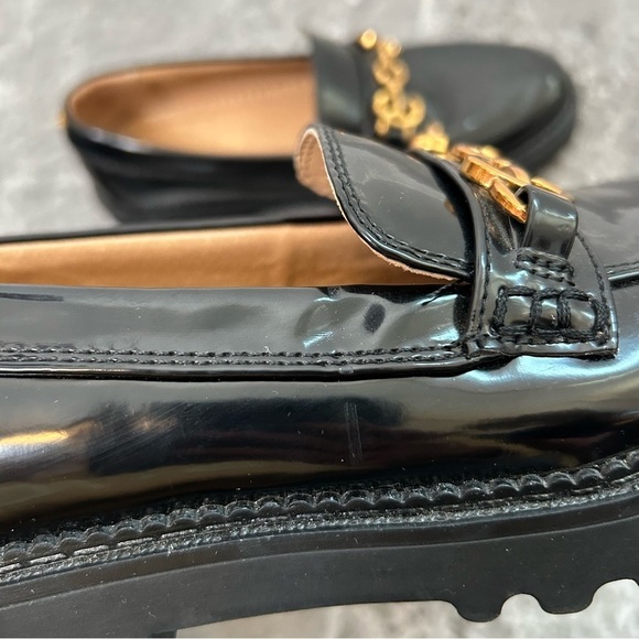 Sam Edelman Circus Black Patent Chunky Loafer Horse Bit Faux Leather Size 6 - Picture 11 of 16
